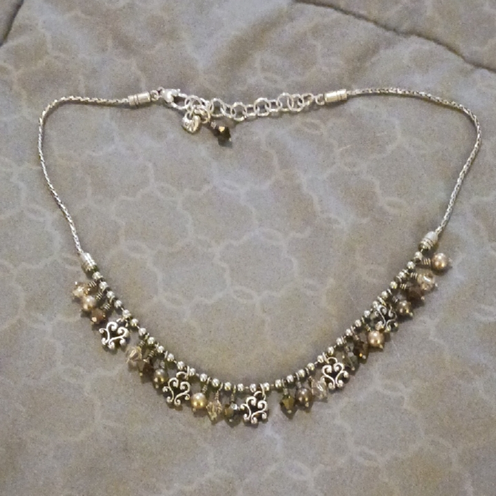 Brighton Silver and Gold Fleur-de-Lis Necklace